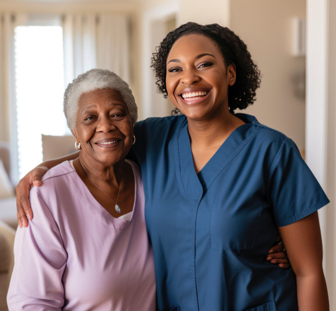 Caregiver helping elderly